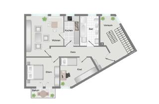 Wohnung kaufen in 86830 Schwabmünchen, Mehr Raum als erwartet: 3-Zimmer-Wohnung mit zusätzlichem Dachbereich & Stellplatz in Schwabmünche