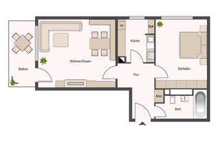 Wohnung mieten in Auf Dem Stielchen 29, 55130 Weisenau, Lichtdurchflutete 2-Zimmer Wohnung mit Balkon in Weisenau