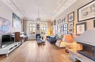 Wohnung kaufen in Knesebeckstraße 11, 10623 Charlottenburg, Repräsentative Altbauwohnung mit Stuck, Kamin und Balkon am SAVIGNYPLATZ