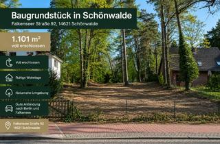 Haus kaufen in Falkenseer Straße 92, 14621 Schönwalde-Glien, Baugrundstück in Schönwalde – 1.101 m², voll erschlossen & provisionsfrei