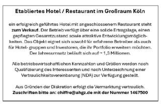 Gewerbeimmobilie kaufen in 51399 Burscheid, Etabliertes Hotel / Restaurant im Großraum Köln steht zum Verkauf