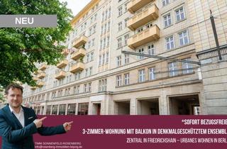 Wohnung kaufen in Karl-Marx-Allee 54, 10243 Berlin, *bezugsfrei* Denkmalgeschützte 3-Zimmer-Wohnung mit Balkon an der Karl-Marx-Allee