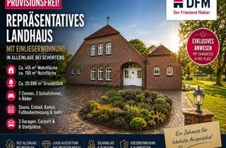 Haus kaufen in 26419 Schortens, PROVISIONSFREI: Repräsentatives Landhaus mit Einliegerwohnung in Alleinlage bei Schortens