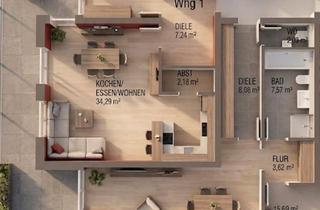 Wohnung kaufen in 76689 Karlsdorf-Neuthard, Karlsdorf-Neuthard - 2 Zimmer Wohnung mit Aufzug und Tiefgarage, Terrasse in Karlsdorf