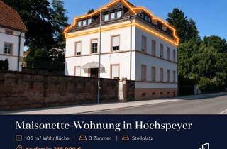 Wohnung kaufen in 67691 Hochspeyer, PREIS REDUZIERT: Helle 106 m² Maisonette mit Stellplatz in Hochspeyer