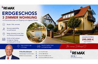 Wohnung kaufen in 79331 Teningen, Traumhaft schöne vermietete 3-Zimmer-Wohnung im EG mit Garage, Sonnenterrasse und Garten am Bach
