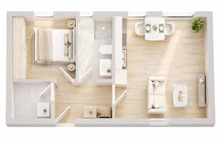 Wohnung kaufen in Südhang, 85298 Scheyern, Kompakte 2-Zimmer-Wohnung mit großzügigem Wohn-/Essbereich