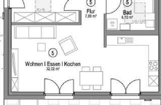 Wohnung mieten in Bahnhofstraße 63a, 91601 Dombühl, Erstbezug – moderne 2-Zimmer-Erdgeschosswohnung mit Terrasse, KfW 40 / QNG-Neubau in Dombühl