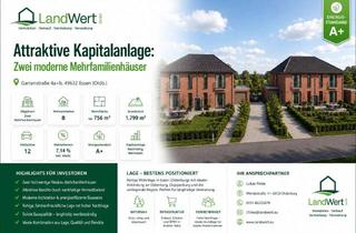 Mehrfamilienhaus kaufen in 49632 Essen, Zwei moderne Mehrfamilienhäuser mit 8 Wohneinheiten im KfW-40-Standard mit QNG Zertifizierung,