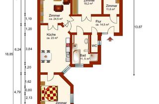 Wohnung mieten in Wilhelmsplatz, 02826 Innenstadt, Ab Oktober 2026: 4-Raum Altbauwohnung Tageslichtbad, Balkon, TOPLAGE