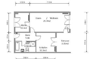 Wohnung mieten in 79618 Rheinfelden, Freundliche Erdgeschosswohnung mit Terrasse und Einbauküche in Rheinfelden (Baden)