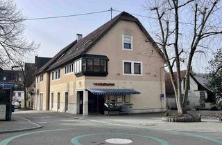Gewerbeimmobilie kaufen in 73207 Plochingen, Wohn- und Geschäftshaus. Große Verkaufsfläche, Lager, Büro, 2 WE + Parkplätze. Teilweise frei.