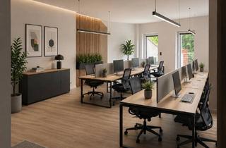 Gewerbeimmobilie kaufen in Kempstraße 1a, 32457 Porta Westfalica, Modernes Neubau-Großraumbüro mit großer Sonnenterrasse und Blick auf das Wesergebirge