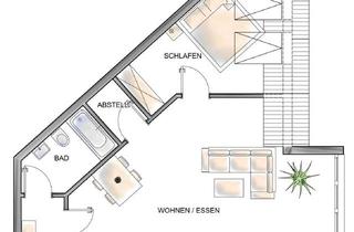 Wohnung mieten in Landsberger Straße 18, 82205 Gilching, Sanierte 2-Zimmer-Dachgeschosswohnung mit hochwertiger Ausstattung in Gilching
