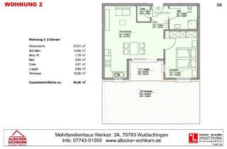 Wohnung kaufen in 79793 Wutöschingen, 2 Zi. EG mit Terrasse ca. 69 m² - Wohnung 2 - Werkstraße 3a, 79793 Wutöschingen - Neubau
