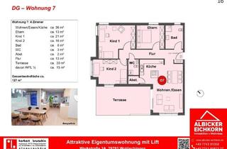 Wohnung kaufen in 79793 Wutöschingen, 4 Zi. DG mit Dachterrasse ca. 127 m² - Wohnung 7 - Werkstraße 3a, 79793 Wutöschingen - Neubau
