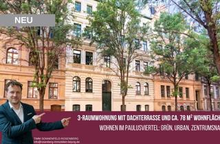 Wohnung kaufen in Robert-Blum-Straße 1 WE11, 06114 Halle, Altbauflair und Dachterrasse: Charmante 3-Raumwohnung in Halle (Saale)