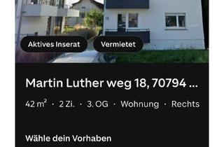 Wohnung mieten in Martin Luther Weg 18, 70794 Filderstadt, 2 Zimmer DG Wohnung in Filderstadt harthausen