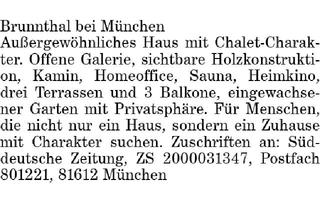 Haus kaufen in 85649 Brunnthal, Haus mit Chalet-Charakter.