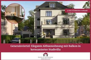 Wohnung kaufen in 20253 Hoheluft-West, Generalsviertel: Elegante Altbauwohnung mit Balkon in kernsanierter Stadtvilla