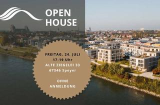 Wohnung kaufen in Alte Ziegelei 36, 67346 Speyer, Wohnen mit Rheinblick – Exklusive 3-Zimmer-Gartenwohnung