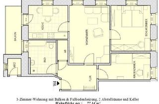 Wohnung mieten in Cotta A 26, 01796 Dohma, 3-Zimmer-Wohnung im 1.Obergeschoss mit Balkon