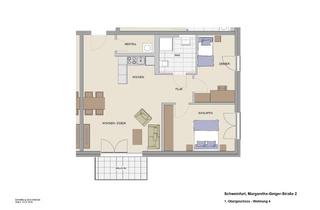 Wohnung kaufen in 97424 Musikerviertel und amerik. Siedlung, Neubau 3-Zimmer Eigentumswohnung in Schweinfurt/Bellevue
