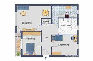 Wohnung mieten in Dodeshausweg 67, 49088 Dodesheide, 3-Zimmer-Wohnung mit Gartenteil