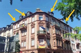 Wohnung mieten in Burgstraße 13, 68165 Schwetzingerstadt, Charmante 5-Zimmer-Dachgeschosswohnung im denkmalgeschützten Altbau - Schwetzinger Vorstadt