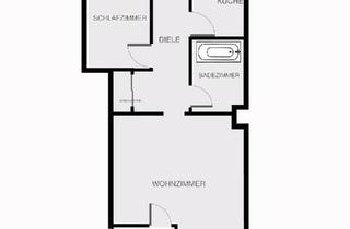 Wohnung kaufen in 24149 Kiel, Kiel - 2 Zimmer Wohnung mit Balkon + Badewanne + Keller + Dachboden