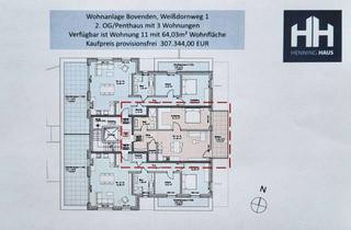 Wohnung kaufen in Weißdornweg, 37120 Bovenden, "KLEIN und FEIN" Neubau ETW 2Zi Penthaus Fahrstuhl