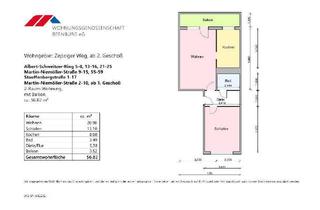 Wohnung mieten in Stauffenbergstraße, 06406 Bernburg, 2-Raum-Wohnung mit Südbalkon im 4. Geschoss zu vermieten