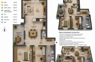 Wohnung mieten in 74613 Öhringen, Erstbezug am Hofgarten | 3 Zi. | Loggia | EBK | TG mit Wallbox | Bestlage Öhringen-Süd