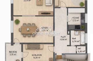 Wohnung kaufen in 75223 Niefern-Öschelbronn, Modernisierte 3,5-4-Zimmer-Wohnung mit hochwertiger Ausstattung, Balkon & Stellplatz in ruhiger Lage