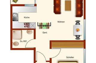 Wohnung mieten in Am Kalkofen, 73557 Mutlangen, Möbilierte 2-Zimmer Wohnung in Mutlangen: Helle Erdgeschosswohnung mit Terrasse/Garten