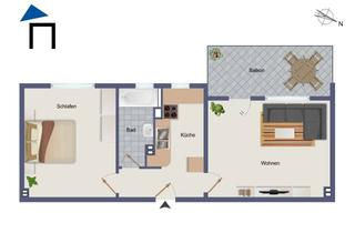 Wohnung mieten in Mühlengrund 26, 63322 Rödermark, Schöne 2 Zimmer Dachgeschoss-Wohnung