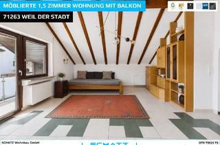 Wohnung mieten in 71263 Weil der Stadt, Vollmöblierte 1,5 Zimmer Wohnung mit Balkon