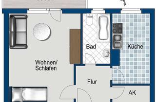 Wohnung mieten in Malchiner Str. 119C, 12359 Britz, Attraktive 1-Zimmer-Wohnung in grüner Wohnlage von Berlin-Britz