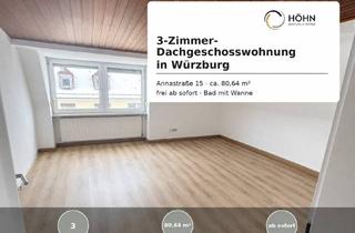 Wohnung mieten in Annastraße 15, 97072 Würzburg, Charmante 3-Zimmer-Dachgeschosswohnung in Würzburg – frei ab sofort