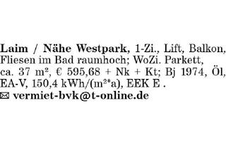 Wohnung mieten in 80689 München, Laim / Nähe Westpark