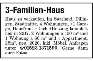 Haus kaufen in 66763 Dillingen, 3 Familienhaus