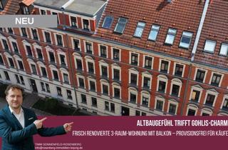 Wohnung kaufen in Cöthner Straße 59 WE05, 04155 Leipzig, *Provisionsfrei für Käufer + direkt einziehen* Stuck, Stil & Gohlis: 3-Raum-Wohnung mit Balkon