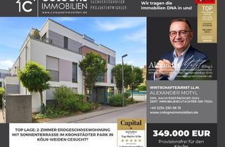 Wohnung kaufen in 50858 Köln, 2-ZIMMER-ERDGESCHOSSWOHNUNG AUS 2018 "A" MIT SONNENTERRASSE/GARTEN UND TIEFGARAGE IN KÖLN-WEIDEN