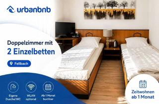 WG-Zimmer mieten in Hofener Str., 70736 Fellbach, Möbliertes Doppelzimmer mit zwei Einzelbetten und eigenem Bad in Fellbach-Oeffingen