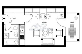 Wohnung mieten in 96052 Bamberg, Möblierte 1-Zimmer Wohnung mit Balkon und Stellplatz