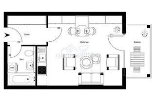 Wohnung mieten in Wassermannstraße 1A, 96052 Bamberg, Möblierte 1-Zimmer Wohnung mit Balkon und Stellplatz