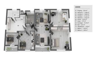 Wohnung kaufen in 87640 Biessenhofen, 3,5-Zimmer-Wohnung mit 2 Balkonen, EBK & Stellplatz – großzügig & hell