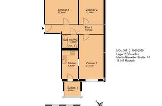 Wohnung mieten in Martin-Niemöller-Straße 10, 18147 Rostock, Große 3- Zimmer Wohnung ab 01.09.2026