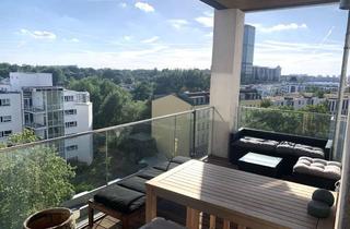 Wohnung mieten in Alt-Stralau 52, 10245 Friedrichshain, Sonnenplatz mit Spreeblick: Aussichtsoase + großer Balkon, 2 Bäder, Concierge, Fitness + Sauna + EBK