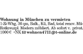 Wohnung mieten in Tal, 80634 München, Wohnung in München